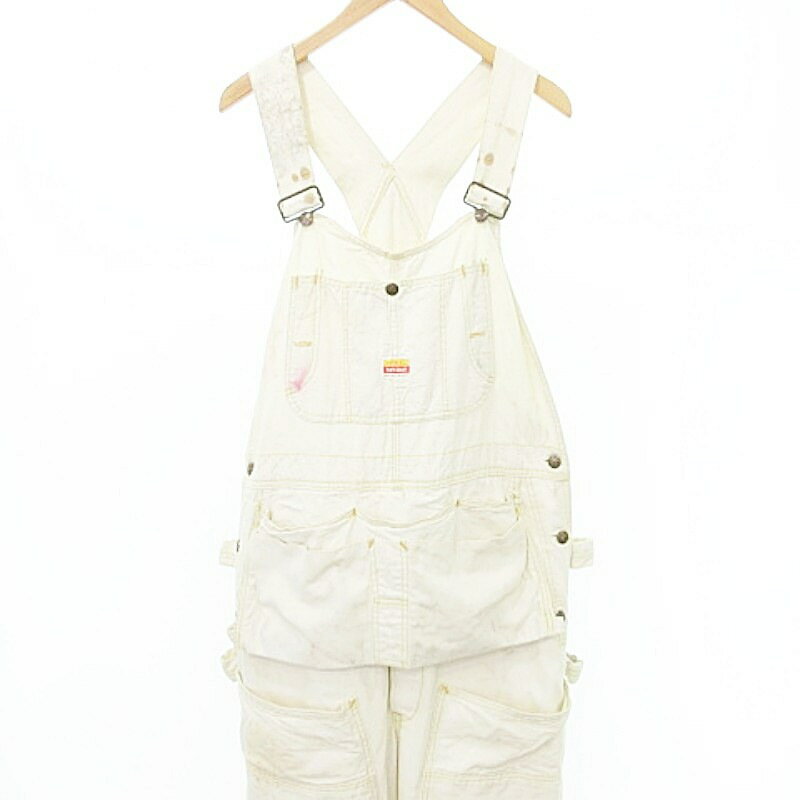 【中古】ペニーズ PENNYS 50s ヴィンテージ VINTAGE エプロンポケット オーバーオール 作業着 つなぎ アイボリー メンズ 【ベクトル 古着】 250702