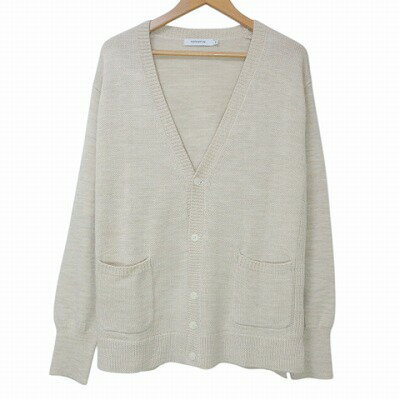 【中古】ノンネイティブ nonnative DWELLER CARDIGAN カーディガン ニット 長袖 Vネック ウール 厚手 NN-K2608 ベージュ 1 M相当 X メンズ 【ベクトル 古着】 250716