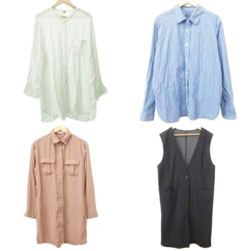 【中古】衣類 4点セット おまとめ シャツ ロングベスト M～4L マルチカラー レディース 【ベクトル 古着】 250904