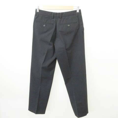 【中古】イッセイミヤケメン ISSEY MIYAKE MEN パンツ スラックス ストレート センタープレス 無地 薄手 1 約Sサイズ 黒 ブラック ■MET1 メンズ 【ベクトル 古着】 250724