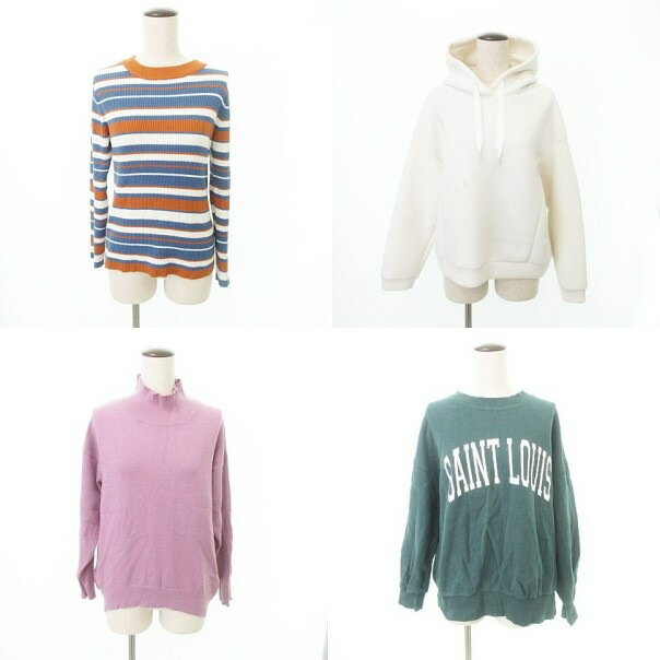 【中古】ローリーズファーム LOWRYS FARM 他 4点セット おまとめ ニット パーカー トレーナー Lサイズ F マルチカラー レディース 【ベクトル 古着】 250805