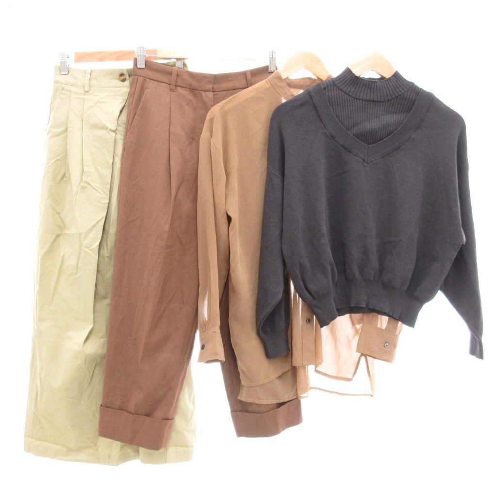 【中古】オペーク OPAQUE 他 4点セット まとめ シャツ セーター パンツ S グレー ベージュ ブラウン /UO MMT レディース 【ベクトル 古着】 250904ブランドオペーク OPAQUE表記サイズ36 S実寸サイズセット販売のため実寸サイズは計測しておりません。サイズ欄に記載している表記サイズをご参考ください。　素材ポリエステル レーヨン ポリウレタン コットン ナイロン色グレー ベージュ 茶 ブラウン 状態・シャツに黒い汚れ 上記の他に目立ったダメージはなく、問題なくご使用いただける商品です。 ※あくまでも中古品ですので掲載写真や記載内容をご確認いただき、ご理解の上ご購入ください。備考こちらのお品物は店舗で保管しておらず、店頭販売出来かねます。（※お取り寄せも出来かねます）商品のお問い合わせの回答を休止しております。＊各商品ページの商品詳細等をご確認の上ご購入ください。【中古】オペーク OPAQUE 他 4点セット まとめ シャツ セーター パンツ S グレー ベージュ ブラウン /UO MMT レディース 【ベクトル 古着】 250904状態ランク　”AB”詳細については、下記および「状態ランクについて」ページをご覧ください。未使用・新品の商品ほぼ新品同様の商品使用感が少なく、かなり状態の良い商品使用感はあるが、傷や汚れの少ない商品使用感の他、傷や汚れが見られる商品かなり大きな傷みがある難あり商品※S〜CランクはUSED品となりますので、使用感をご理解の上でご入札下さい。状態ランクについてinformationブランドオペーク OPAQUE表記サイズ36 S実寸サイズセット販売のため実寸サイズは計測しておりません。サイズ欄に記載している表記サイズをご参考ください。　素材ポリエステル レーヨン ポリウレタン コットン ナイロン色グレー ベージュ 茶 ブラウン 状態・シャツに黒い汚れ 上記の他に目立ったダメージはなく、問題なくご使用いただける商品です。 ※あくまでも中古品ですので掲載写真や記載内容をご確認いただき、ご理解の上ご購入ください。備考こちらのお品物は店舗で保管しておらず、店頭販売出来かねます。（※お取り寄せも出来かねます）商品のお問い合わせの回答を休止しております。＊各商品ページの商品詳細等をご確認の上ご購入ください。本商品は一点物です他サイトや店舗にて販売している商品です。多少のお時間差にて欠品になることもございます。予めご了承頂ますようお願い致します。ベクトル・サイズガイドはこちらこの商品と同じブランドの商品を見る
