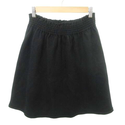 Rakuten - 【中古】ズッカ zucca 美品 ウール スカート ひざ丈 フレア ウエストゴム 無地 厚手 Mサイズ 黒 ブラック ■YHS3 レディース 【ベクトル 古着】 250915