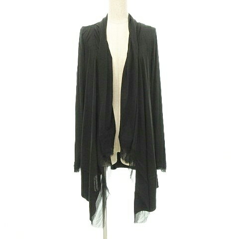 【中古】ツモリチサト TSUMORI CHISATO ショール風 薄手 カーディガン 2 Mサイズ 黒 ブラック ■YHS4 レディース 【ベクトル 古着】 250923
