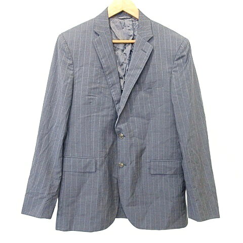 【中古】ポロ ラルフローレン POLO RALPH LAUREN 3B テーラードジャケット 段返り 背抜き カスタムフィット ピンストライプ 39R 170/94A グレー ■YHS5 A1010 メンズ 【ベクトル 古着】 251010