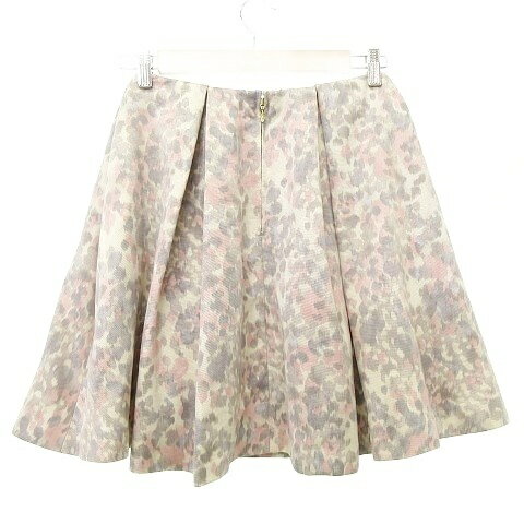 【中古】イエナ IENA 花柄 フレア スカート ミニ丈 総柄 36 ベージュ系 ■YHS5 レディース 【ベクトル 古着】 250925 2