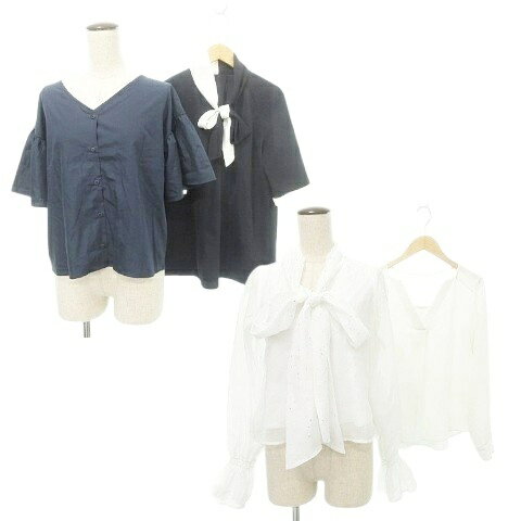 【中古】N. 他 シャツ ブラウス 4点セット おまとめ F Mサイズ 白 ホワイト 紺 ネイビー MMT レディー..