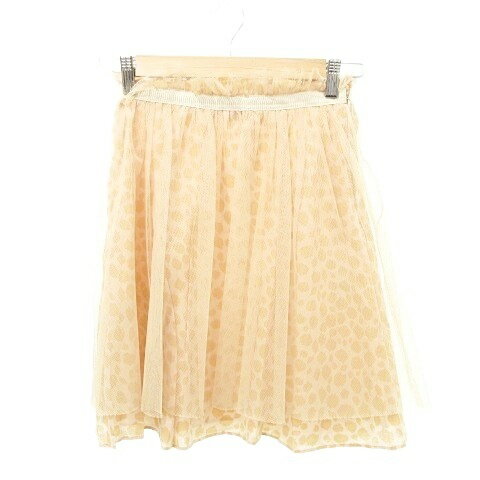 【中古】ジルスチュアート JILL STUART 美品 総柄 チュール レイヤード スカート ミニ丈 日本製 0 XSサ..