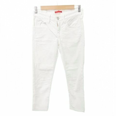 【中古】レッドカード RED CARD ホワイトデニム スキニー ストレート 無地 薄手 23 約XSサイズ 白 ホワイト ■YHS7 レディース 【ベクトル 古着】 251105(4)