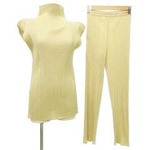 【中古】プリーツプリーズ PLEATS PLEASE イッセイミヤケ プリーツ パンツ セットアップ 上下 ハイネック ノースリーブ 2 ベージュ レディース 【ベクトル 古着】 251114ブランドプリーツプリーズ PLEATS PLEA...