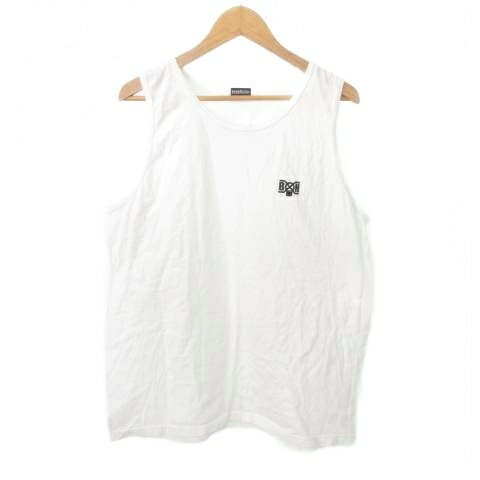 【中古】バウンティーハンター BOUNTY HUNTER タンクトップ ノースリーブ ロゴ クルーネック 薄手 XLサイズ 白 ホワイト 【ベクトル 古着】 2...