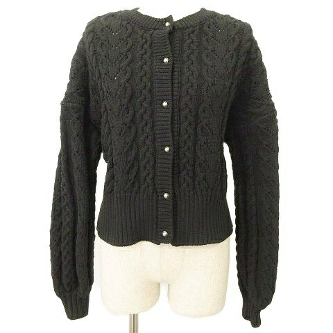 【中古】ルームサンマルロクコンテンポラリー room306 CONTEMPORARY ケーブル ニット カーディガン セーター F 黒 ブラック レディース 【ベクトル 古着】 251113