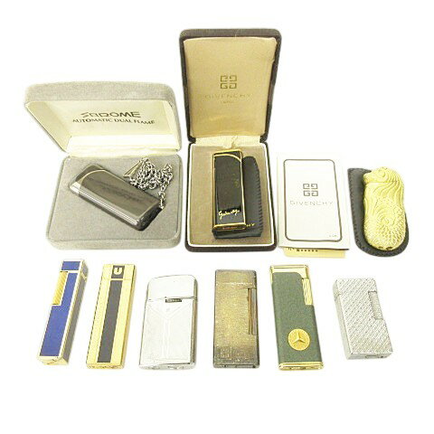 【中古】ジバンシィ GIVENCHY メルセデス ベンツ Mercedes Benz 他 ライター ジャンク品 9点セット おまとめ 着火確認2点あり マルチカラー その他 【ベクトル 古着】 251117