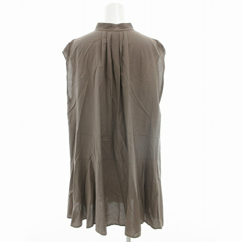 【中古】ジャーナルスタンダード JOURNAL STANDARD ローンギャザーフレアチュニック スッキパー ノースリーブ コットン F グレージュ 21051400901020 /SS 1004 レディース 【ベクトル 古着】 241004