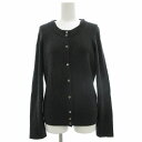 【中古】エクレクティカ ECLECTICA アンサンブルニット カーディガン ニット 半袖 Uネック カシミア 42 XL ダークグレー /SS 1004 レデ...