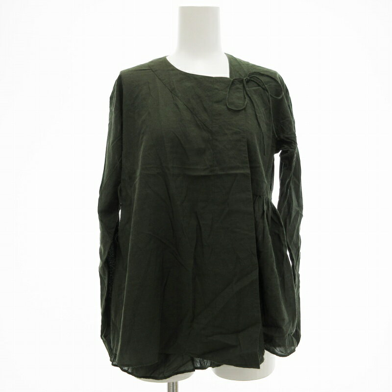 【中古】バッカ BACCA 20SS オーガンジー インディアカシュクールブラウス リボン アシメ 長袖 36 S カーキ 35-01-02-01501 /TZ 1015 レディース 【ベクトル 古着】 241015