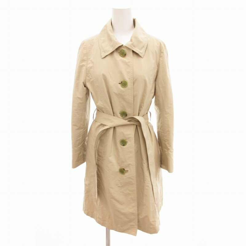 【中古】ジョルジュレッシュ GEORGES RECH トレンチコート ステンカラー シングル 2way ロング ベルト付き 36 S ベージュ /TZ 1015 レディース 【ベクトル 古着】 241015