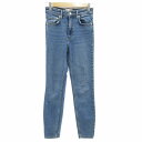 【中古】ザラ ZARA スキニーデニムパンツ ジーンズ ジップフライ ストレッチ 34 XS インディゴブルー /GV レディース 【ベクトル 古着】 2412...