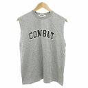 【中古】エムエスジーエム MSGM コンバット Combat タンクトップ カットソー クルーネック プルオーバー プリント S グレー /GV メンズ 【ベク...