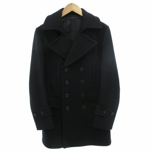 【中古】サイ ベーシックス SCYE BASICS Pコート ジャケット 背抜き ウール 38 M 黒 ブラック /GV メンズ 【ベクトル 古着】 250113 【中古】サイ ベーシックス SCYE BASICS Pコート ジャケット 背抜き ウール 38 M 黒 ブラック /GV メンズ 【ベクトル 古着】 250113