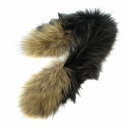 【中古】ラインドミニョン LIGNE DE MIGNON ティペット マフラー フォックスファー ラクーンファー 黒 ブラック 茶 ブラウン /FT レディース...