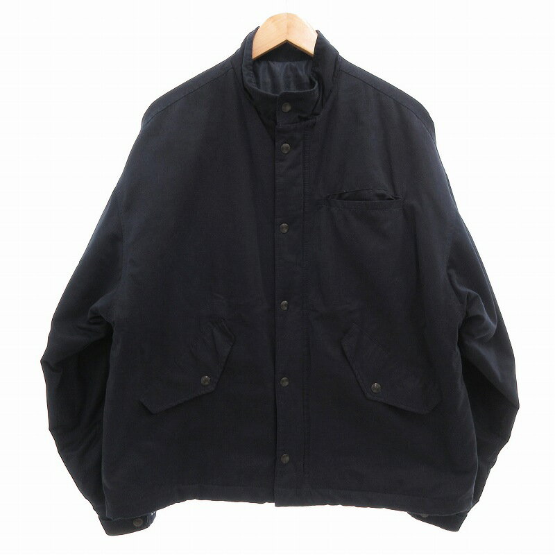 【中古】タケオキクチ TAKEO KIKUCHI ミリタリーショートコート ジャケット ブルゾン 中綿 ポリエステル 裾ドロスト M 紺 ネイビー C01-93161 /AE メンズ 【ベクトル 古着】 250225