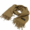 【中古】カシミヤ フリンジ マフラー ストール 大判 英国製 ベージュ系 レディース 【ベクトル 古着】 250226(4)