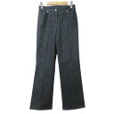 【中古】エスカーダ ESCADA デニム パンツ ストライプ ジーンズ セミフレア ストレッチ ロゴ 34 S相当 黒 ブラック X レディース 【ベクトル 古着】 250319(4)