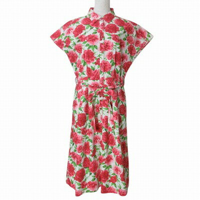 【中古】タルボット TALBOTS 花柄 シャツワンピース ひざ丈 半袖 フレンチスリーブ ウエストリボン 6 日本サイズM相当 赤系 X レディース 【ベクトル 古着】 250331 【中古】タルボット TALBOTS 花柄 シャツワンピース ひざ丈 半袖 フレンチスリーブ ウエストリボン 6 日本サイズM相当 赤系 X レディース 【ベクトル 古着】 250331
