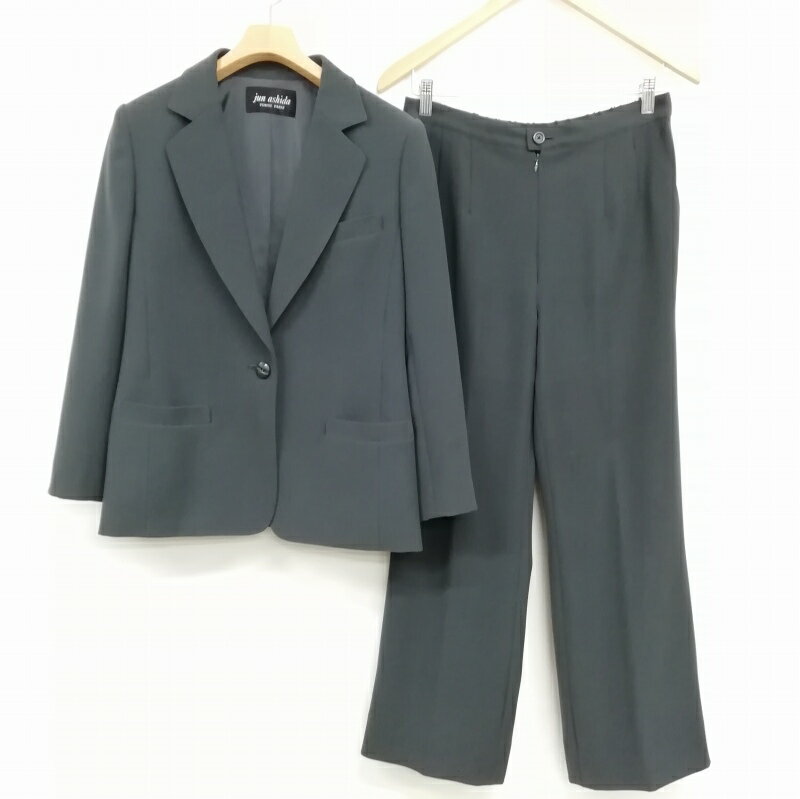 【中古】ジュンアシダ jun ashida ストレッチ ジャージー フォーマル パンツ スーツ ジャケット スラックス 9 チャコールグレー レディース 【ベクトル 古着】 250401