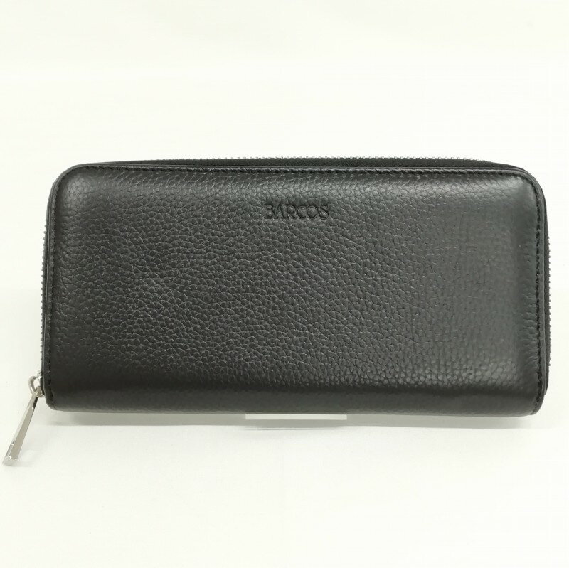 【中古】バルコス BARCOS ラウンドファスナー ロング ウォレット 長財布 美品 ブラック メンズ レディース 【ベクトル 古着】 250403