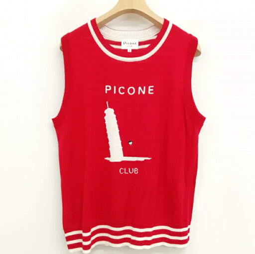 【中古】ピッコーネ PICONE C218803 ニット ベスト プルオーバー ボーダー切替 2 レッド レディース 【ベクトル 古着】 250408 【中古】ピッコーネ PICONE C218803 ニット ベスト プルオーバー ボーダー切替 2 レッド レディース 【ベクトル 古着】 250408