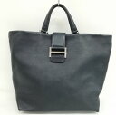 【中古】ヒロフ HIROFU H金具 レザー トートバッグ ハンドバッグ ネイビー レディース 【ベクトル 古着】 250410