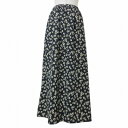 【中古】Luxe Relaxing J.FERRY ジェイフェリー スカート ロング フレア ペチコート付き 花柄 40 L相当 紺 ネイビー X レディース ...