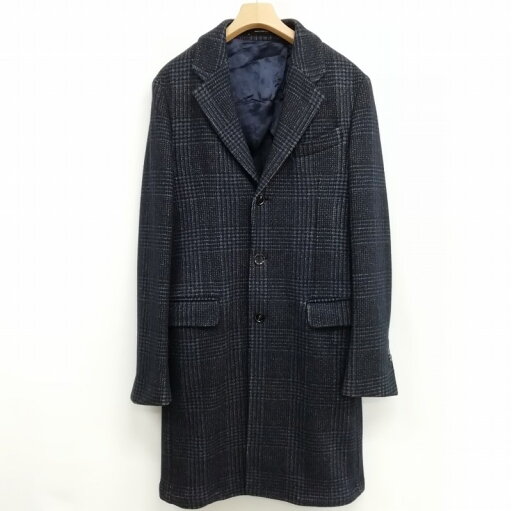 【中古】MASSIMO DUTTI マッシモドゥッティ チェック チェスターコート 46 ネイビー系 メンズ 【ベクトル 古着】 250414 【中古】MASSIMO DUTTI マッシモドゥッティ チェック チェスターコート 46 ネイビー系 メンズ 【ベクトル 古着】 250414