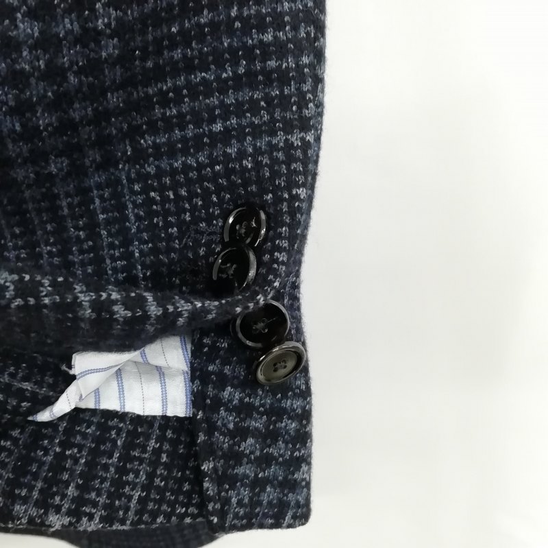 【中古】MASSIMO DUTTI マッシモドゥッティ チェック チェスターコート 46 ネイビー系 メンズ 【ベクトル 古着】 250414