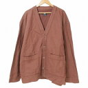 【中古】ザラ ZARA オーバーシャツ カーディガン 6917/456/670 Vネック 長袖 L 180/100A 茶 ブラウン X メンズ 【ベクトル 古着】 250427