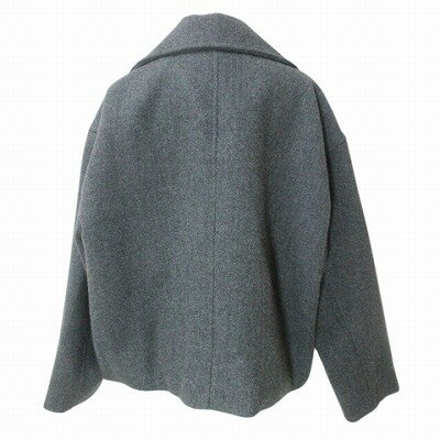 【中古】ザラ ZARA ダブルブレストコート Pコート ピーコート ショート L 175/96A グレー X レディース 【ベクトル 古着】 250425