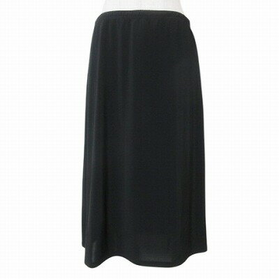 【中古】アニエスベー agnes b. スカート ひざ丈 フレア 薄手 レーヨン 2 M相当 黒 ブラック X レディース 【ベクトル 古着】 250425