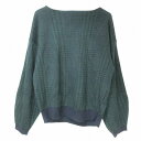 【中古】アズノウアズ オオラカ AS KNOW AS olaca グレンチェックの夢PO 大きいサイズ ニット セーター ON0538 長袖 厚手 15 XL相当 グリーン ネイビー X レディース 【ベクトル 古着】 250514