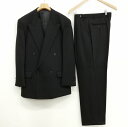 【中古】FARIANI GERMANY フォーマル ダブル 4B スーツ セットアップ ウエスト調整可 美品 92 YA6 ブラック メンズ 【ベクトル 古着】 250512(4)
