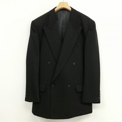 【中古】FARIANI GERMANY フォーマル ダブル 4B スーツ セットアップ ウエスト調整可 美品 92 YA6 ブラック メンズ 【ベクトル 古着】 250512