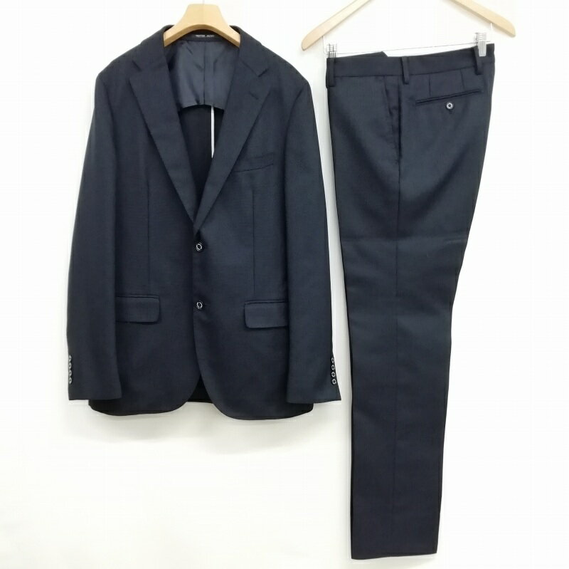 【中古】マッキントッシュフィロソフィー MACKINTOSH PHILOSOPHY トロッター シングル 2B スーツ セットアップ ジャケット スラックス 美品 42 / 40 ネイビー 紺 メンズ 【ベクトル 古着】 250519