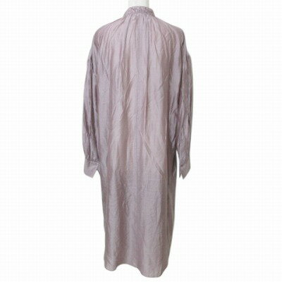 【中古】ドゥアルシーヴ DOUX ARCHIVES 美品 21ss シアーオーガンジーロングシャツワンピース 25111251 長袖 バンドカラー M 紫 パープル X レディース 【ベクトル 古着】 250612