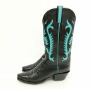 【中古】ルケーシー Lucchese レザー ウエスタン ブーツ USA製 7 B ブラック ブルー レディース 【ベクトル 古着】 250616