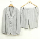 【中古】ランバン LANVIN COLLECTION 21SS ストライプ ジャケット ショーツ ショートパンツ セットアップ 52 グレー系 メンズ 【ベクトル 古着】 250626