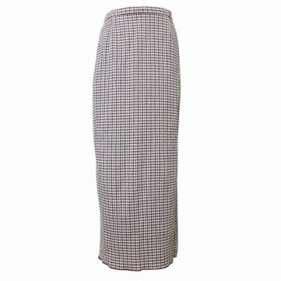 【中古】ココディール COCO DEAL ギンガムチェックスカート 71217182 ロング タイト 2 M相当 ボルドー ホワイト X レディース 【ベクトル 古着】 250627