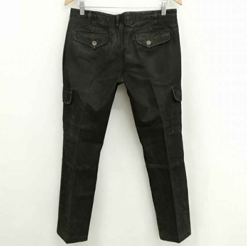 【中古】ヘンリーコットンズ HENRY COTTON'S スリムフィット コットン カーゴ パンツ 製品染め加工 ガーメントダイ 美品 48 ブラック系 メンズ 【ベクトル 古着】 250624