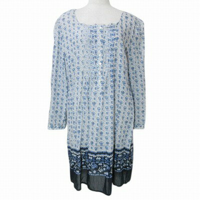 【中古】ザラ ベーシック ZARA BASIC 美品 チュニック ブラウス ワンピース ひざ丈 長袖 ロールアップ袖 総柄 シルク混 ピンタック M 170/88A ブルー系 X レディース 【ベクトル 古着】 250703 【中古】ザラ ベーシック ZARA BASIC 美品 チュニック ブラウス ワンピース ひざ丈 長袖 ロールアップ袖 総柄 シルク混 ピンタック M 170/88A ブルー系 X レディース 【ベクトル 古着】 250703