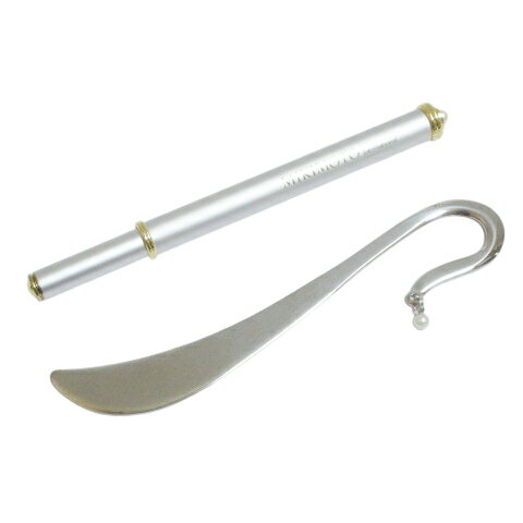 【中古】ミキモト MIKIMOTO 美品 2点セット ボールペン ブックマーク しおり パール付き 真珠 文房具 筆記用具 シルバーカラー X レディース 【ベクトル 古着】 250906